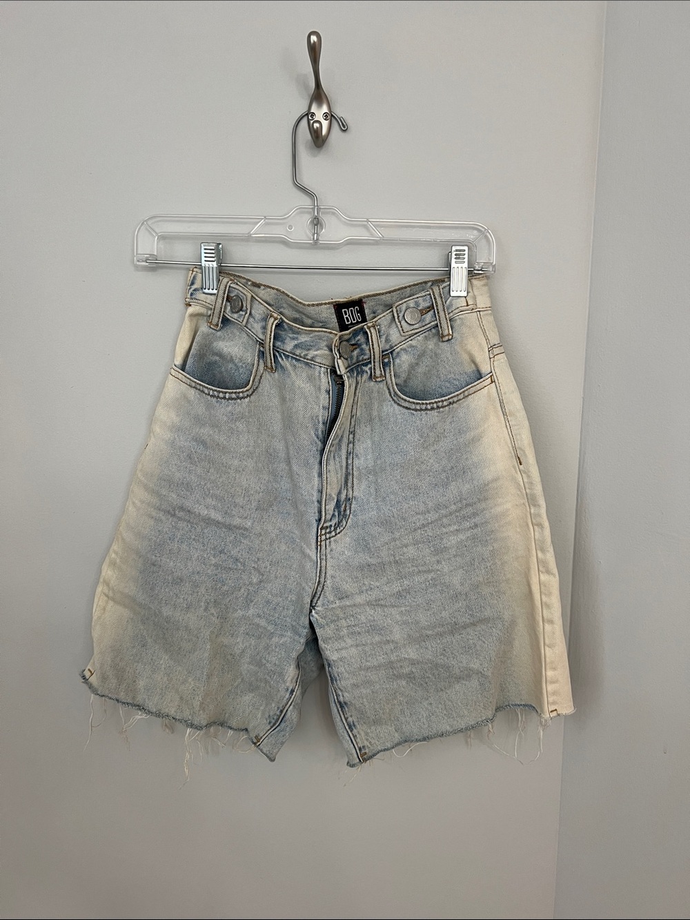 BDG Two-Tone Light Wash Denim Shorts